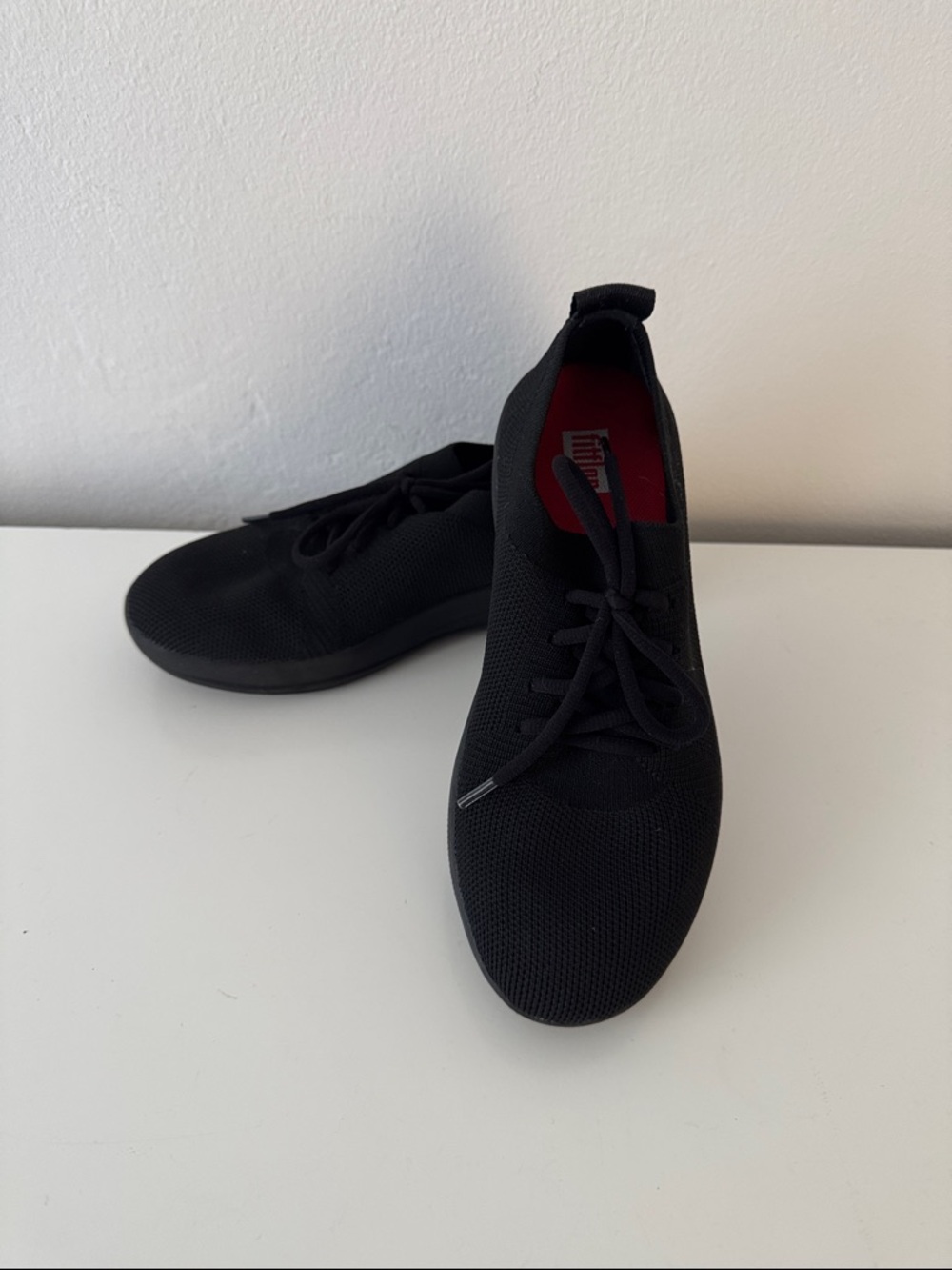 Fitflop Allblack Knit Lace-Up Sneakers - Black